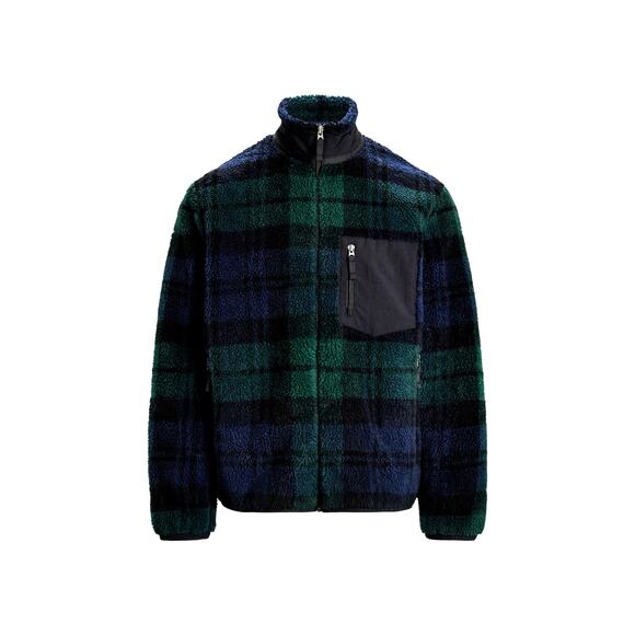 NWT Polo Ralph Lauren Plaid Pile Fleece Hybrid Jacket Large - Picture 1 of 7